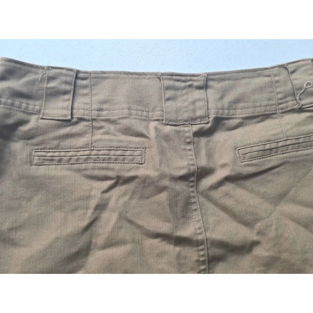 Cato Womens Size 10 Tan Khaki Utility Midi Skirt Cotton Blend Pockets Career - Picture 3 of 7